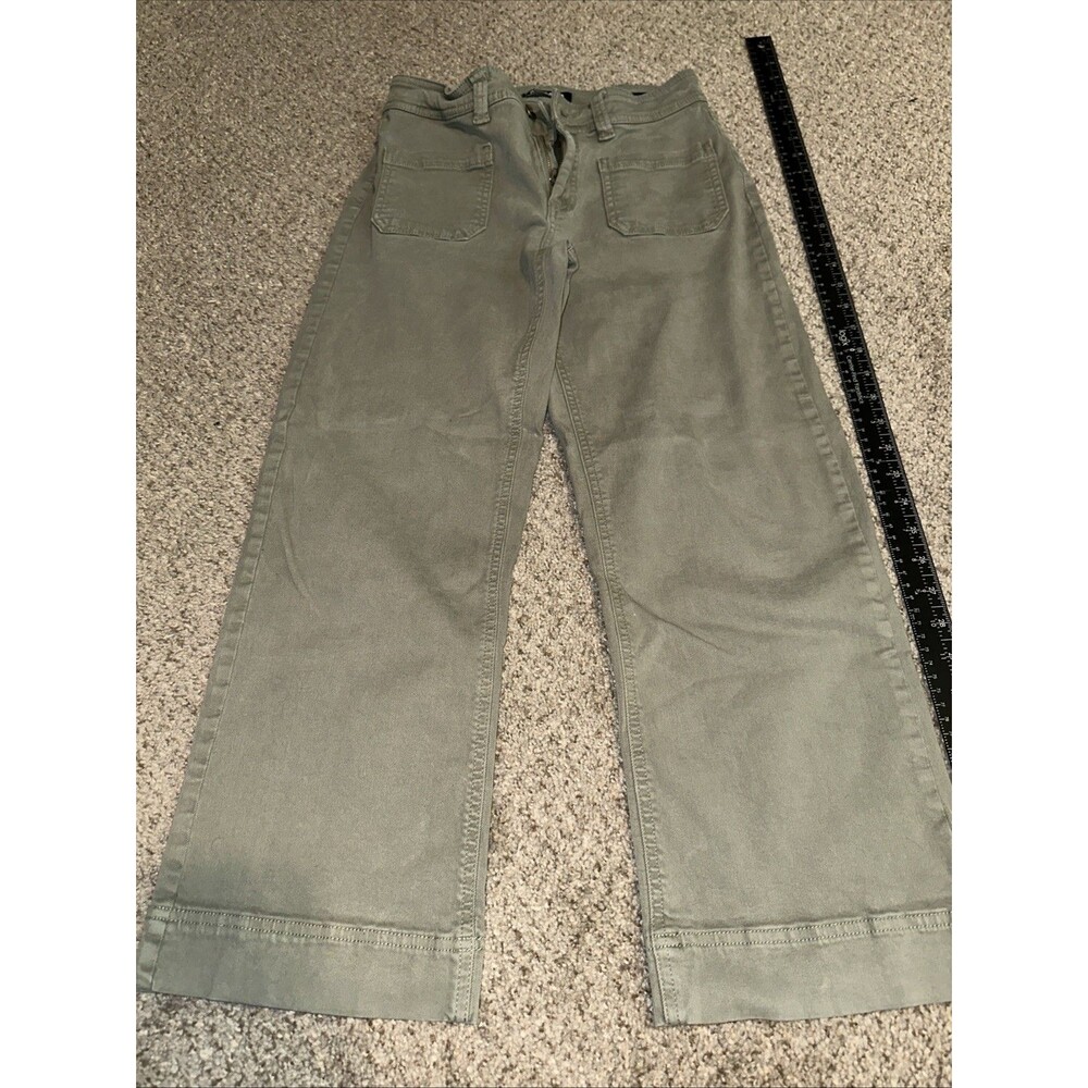 Buffalo David Bitton Brigette Crop Pants Size 2/26 Stretch Sage Green Women.
